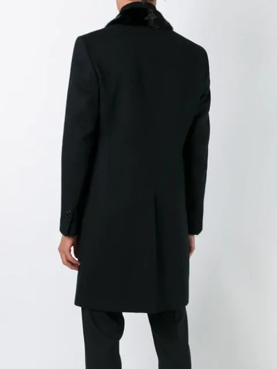Shop Fendi Mink Fur Lapel Coat In F01ev-black+thunder