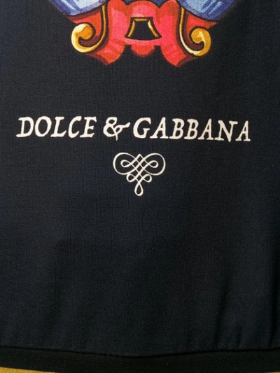 Shop Dolce & Gabbana Printed Logo Hoodie In Black