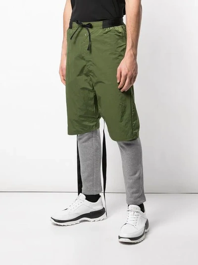 Shop Ben Taverniti Unravel Project Bi-material Track Trousers In Green