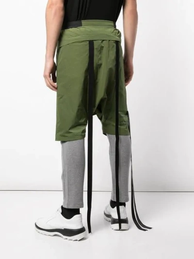 Shop Ben Taverniti Unravel Project Bi-material Track Trousers In Green
