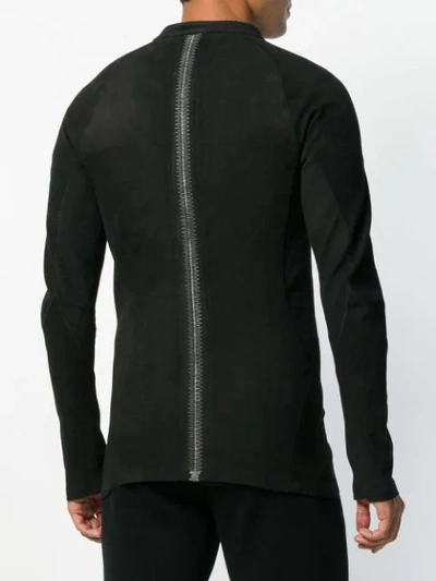 Shop Isaac Sellam Experience Arpenteur Metal-spine Leather Jacket In Black