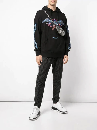 Shop Givenchy Eagle Print Hoodie In 001 Back