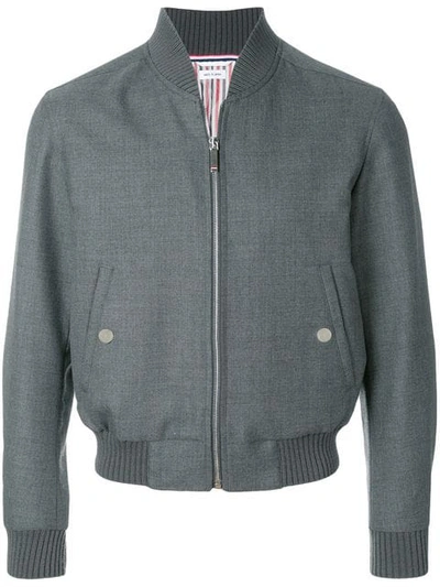 Shop Thom Browne Center-back Stripe Blouson Jacket In Grey