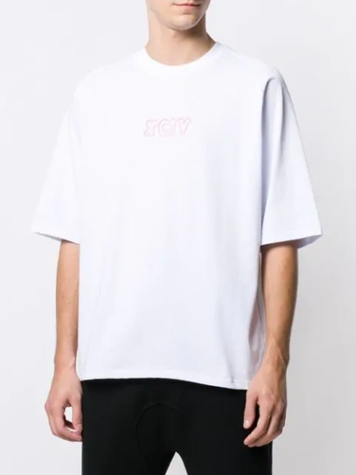 Shop Gcds Embroidered T-shirt In White