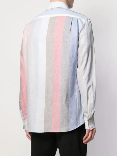 Shop Vivienne Westwood Orb Embroidery Striped Shirt In Blue