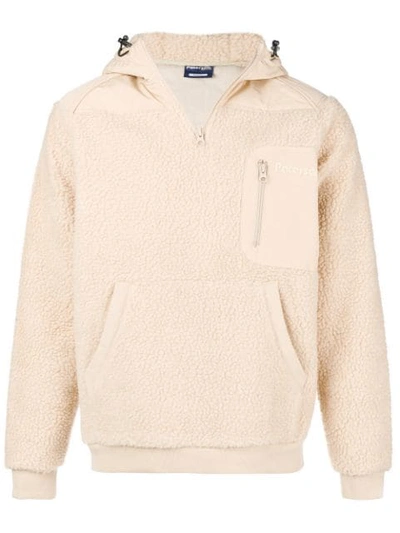 Shop Paterson . Shearling Hoodie - Neutrals