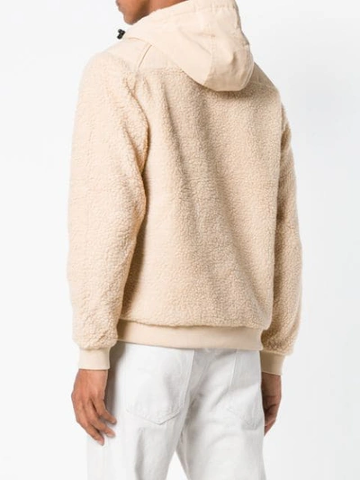 Shop Paterson . Shearling Hoodie - Neutrals