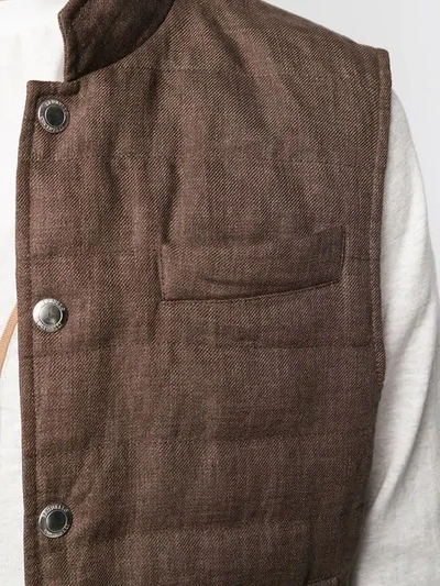 Shop Brunello Cucinelli Padded Waistcoat In Brown