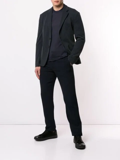 Shop Giorgio Armani Regular Fit Trousers In Blue