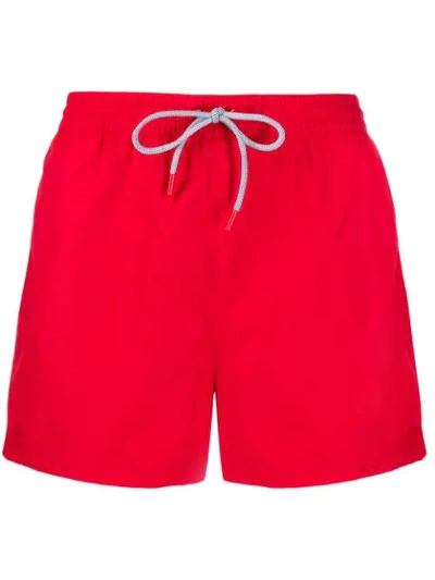 Shop Fila Side Logo Swim Shorts In Red