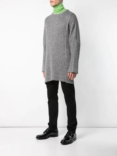 Shop Raf Simons Oversized Jumper In Silver