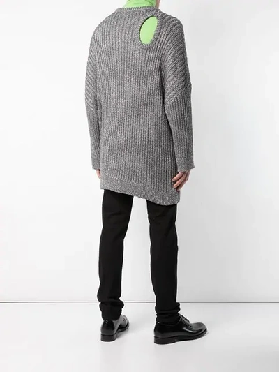 Shop Raf Simons Oversized Jumper In Silver