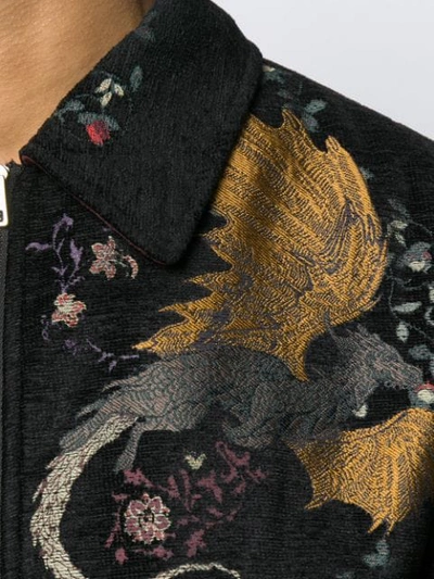 ETRO FLORAL JACQUARD BOMBER JACKET - 黑色