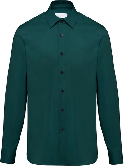 Shop Prada Classic Buttoned Shirt In Blue