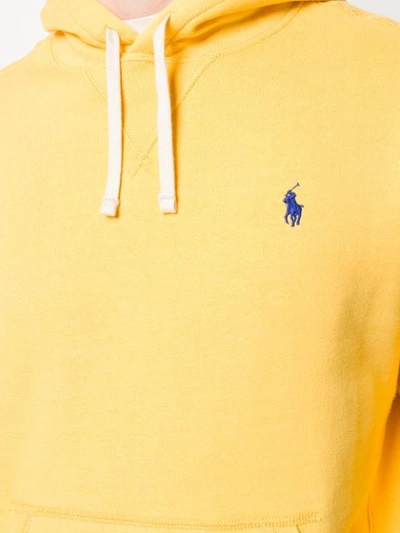 Shop Polo Ralph Lauren Kapuzenpullover Mit Logo-stickerei In Yellow
