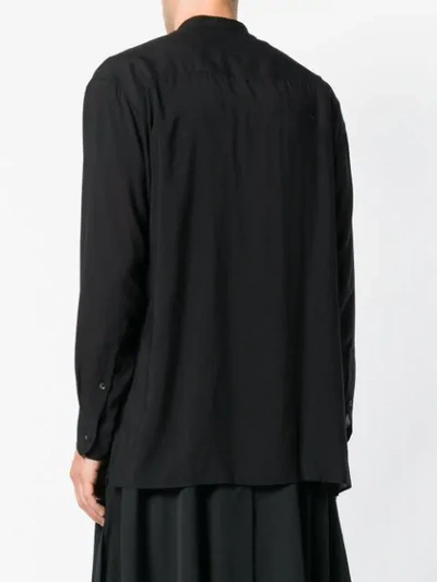 Shop Yohji Yamamoto Mandarin Collar Shirt In Black