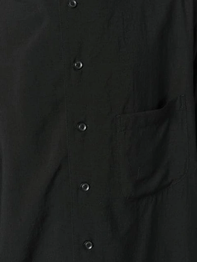 Shop Yohji Yamamoto Mandarin Collar Shirt In Black
