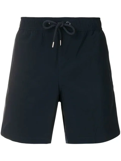 Shop Moncler Drawstring Swim Shorts In Blue