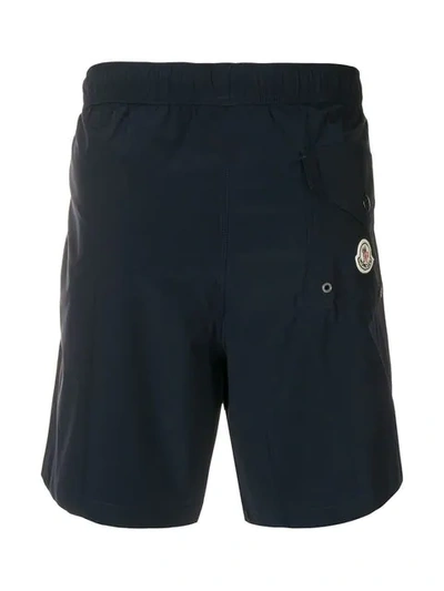 Shop Moncler Drawstring Swim Shorts In Blue