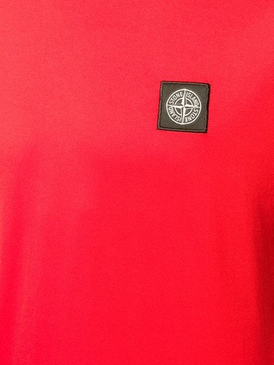 STONE ISLAND LOGO PATCH T-SHIRT - 红色