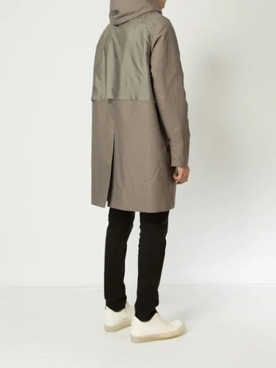 Shop Rick Owens Single-breasted Zipped Coat In Grey