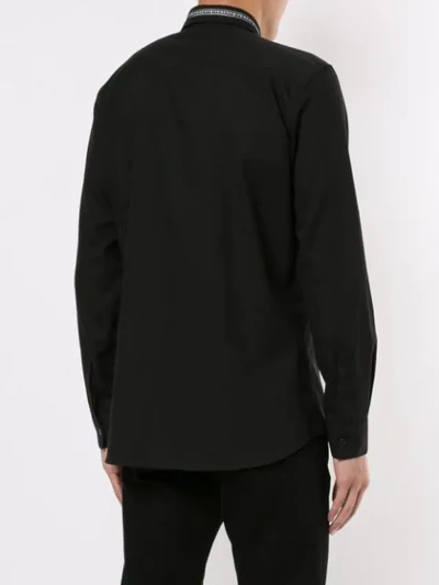 Shop Givenchy Logo Collar Slim-fit Shirt In Black