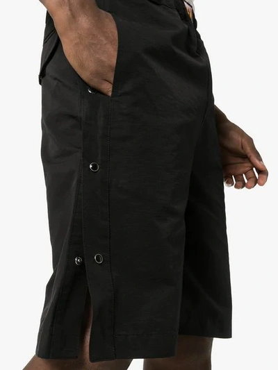Shop Boramy Viguier Popper Detail Regular Cut Shorts In Black