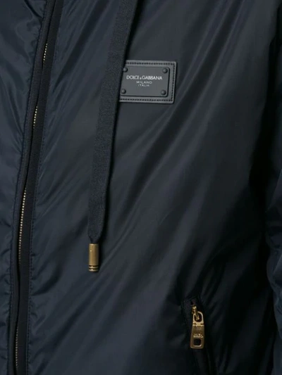 Shop Dolce & Gabbana Zipped Hooded Jacket In Blue