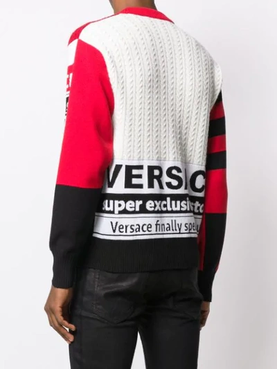 Shop Versace Sweatshirt Mit Patchwork-detail In Red