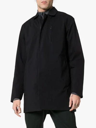 Shop Descente Hard Shell Strap Trench Coat In Black