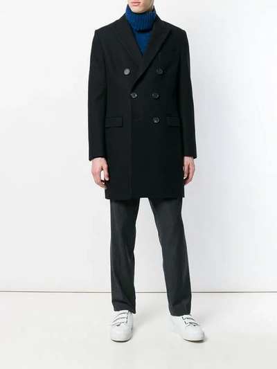 Shop Ami Alexandre Mattiussi Double Breasted Coat In 001 Black