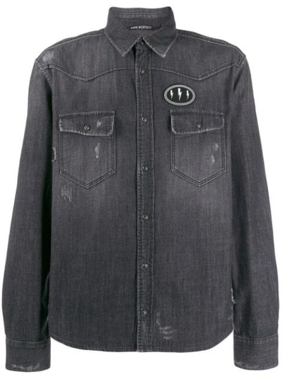 Shop Neil Barrett Denim Shirt In Black