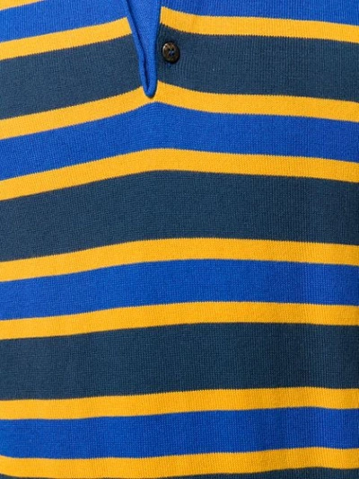 Shop Etro Striped Polo Shirt - Blue