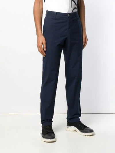 Shop Kenzo Slim-fit Tailored Trousers In Blue