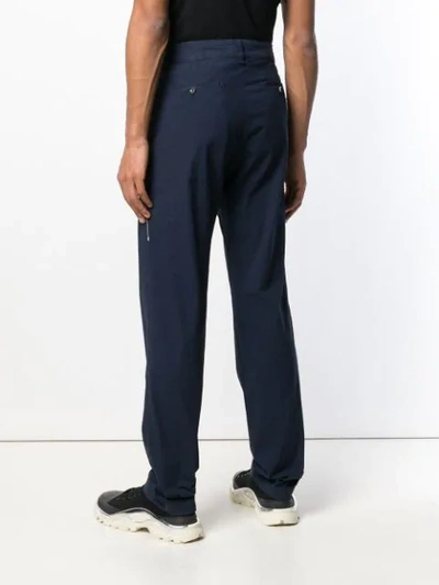 Shop Kenzo Slim-fit Tailored Trousers In Blue