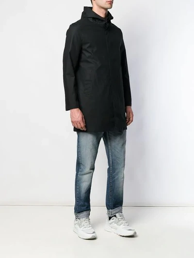 Shop Mackintosh Black Cotton Storm System Hooded Coat Gm-007b/sh