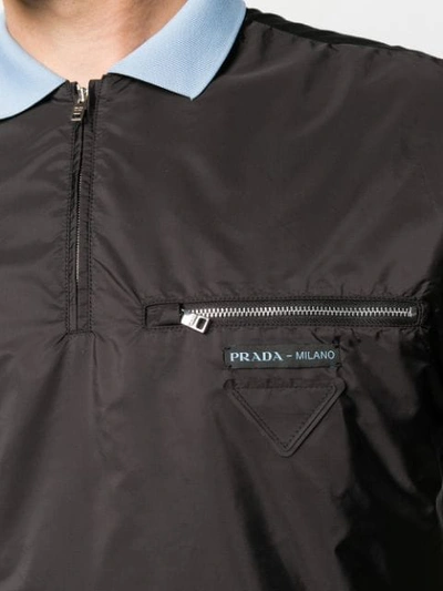 PRADA ZIPPED POCKET POLO SHIRT - 黑色