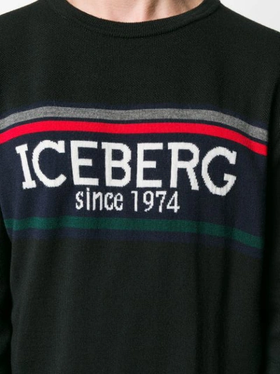 Shop Iceberg Logo Lightweight Sweater In Black