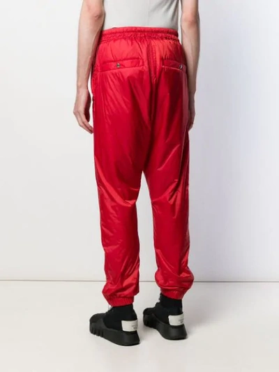 Shop Rick Owens Drop-crotch Tapered Trousers In Red