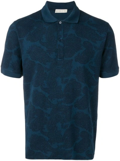 Shop Etro Paisley Print Polo Shirt In Blue