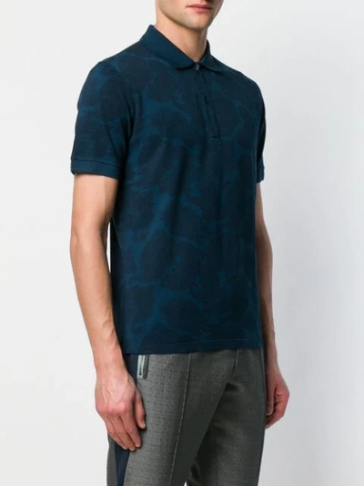 Shop Etro Paisley Print Polo Shirt In Blue
