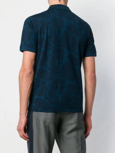 Shop Etro Paisley Print Polo Shirt In Blue