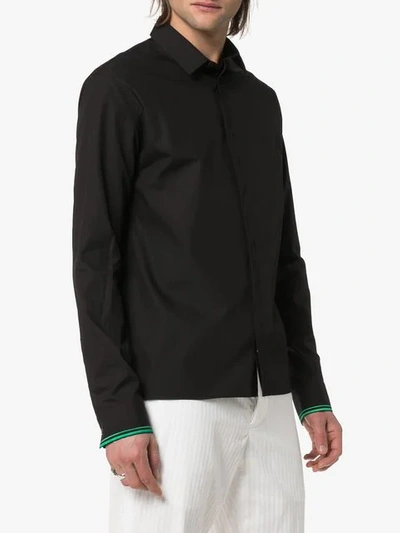 Shop Haider Ackermann Button Down Embroidered Sleeve Shirt In Black