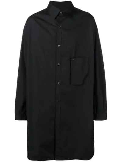 Shop Yohji Yamamoto Long Length Shirt - Black