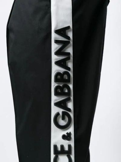 Shop Dolce & Gabbana Logo Stripe Track Trousers In Black