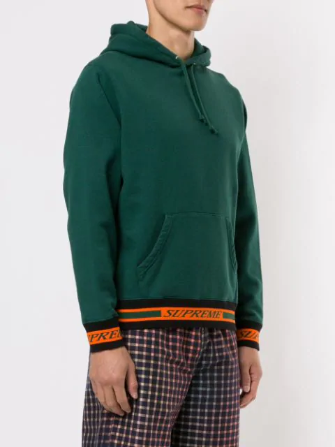 striped rib hooded sweatshirt supreme