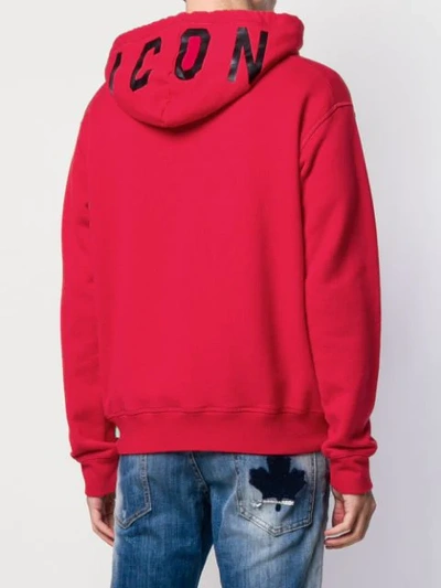 Shop Dsquared2 Icon Hoodie In Red
