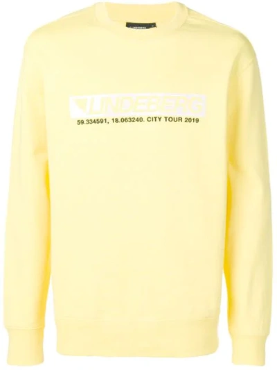 Shop J. Lindeberg J.lindeberg Hurl C-neck Ring Loop Sweatshirt - Yellow