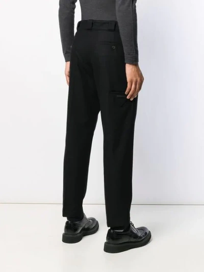 PRADA STRAIGHT-LEG CROPPED TROUSERS - 黑色