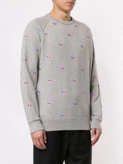 MAISON KITSUNÉ FOX EMBROIDERED SWEATSHIRT - 灰色